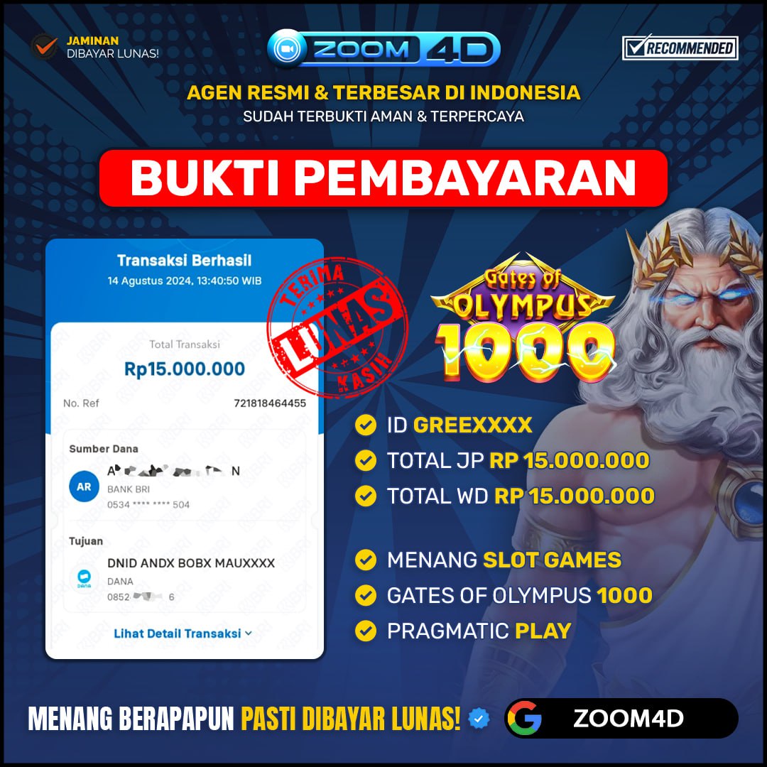 Selamat kepada user GREEXXXXX yang telah berhasil melakukan penarikan sebesar Rp. 15.000.000.